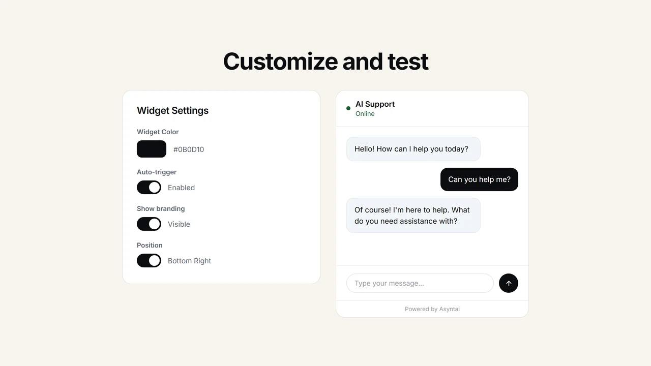 Customize and test
