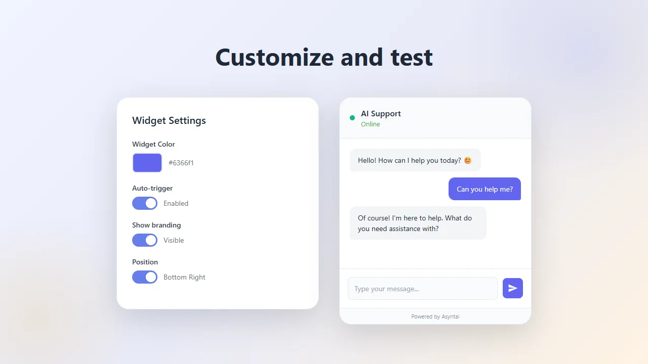 Customize and test